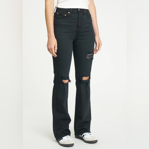 DAZE GO-GETTER HIGH RISE FLARE IN ALIBI - Picture 1 of 8